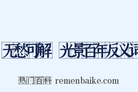 无愁可解·光景百年反义词是什么意思的图片